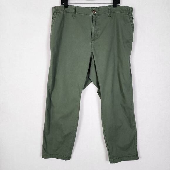 Old Navy Easy Chino Pants Stretch Cotton Ankle Elastic Waist Olive Green Size 2X - Picture 1 of 10